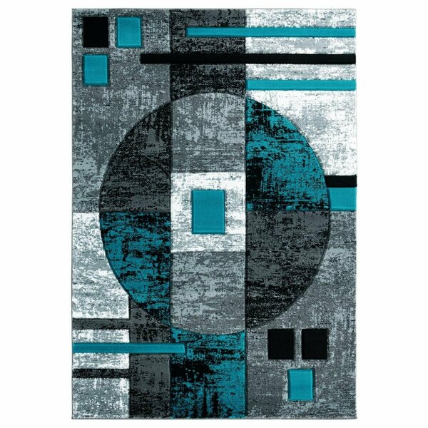 United Weavers Of America 7 ft. 10 in. x 10 ft. 6 in. Bristol Epsilon Turquoise Rectangle Area Rug 2050 10169 912